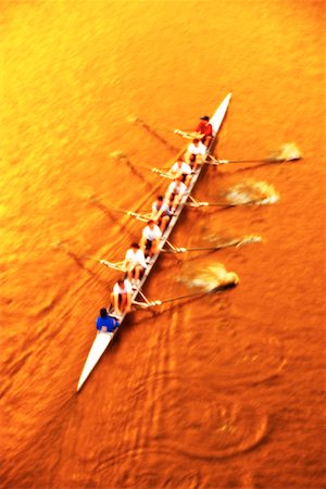 simsearch:700-00066679,k - Blurred Aerial View of Rowers At Sunset Stock Photo - Rights-Managed, Code: 700-00075032