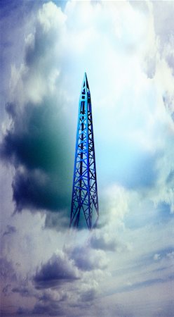 Communication Tower in Clouds Stock Photo - Rights-Managed, Code: 700-00075376