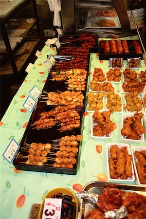 Yakitori and Tempura in Minotagawa Market Kobe, Western Honshu, Japan Stock Photo - Rights-Managed, Code: 700-00076206