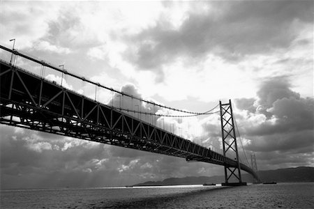 Akashi Kaikyo Bridge Kobe, Western Honshu, Japan Fotografie stock - Rights-Managed, Codice: 700-00076216