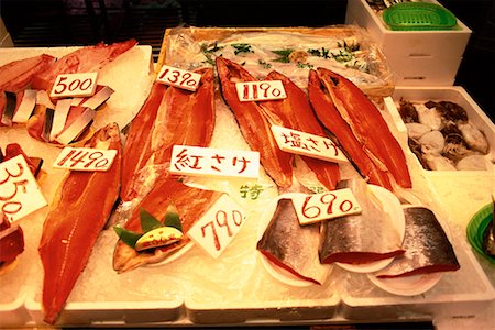 Fresh Fish in Minotagawa Market Kobe, Western Honshu, Japan Fotografie stock - Rights-Managed, Codice: 700-00076210