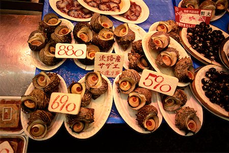 Fresh Snails in Minotagawa Market Kobe, Western Honshu, Japan Stock Photo - Rights-Managed, Code: 700-00076211