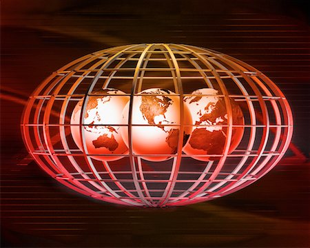 simsearch:700-00039734,k - Three Globes Displaying Continents of the World in Wire Globe Foto de stock - Con derechos protegidos, Código: 700-00076335