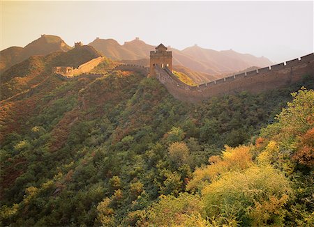 Great Wall at Sunrise Jinshanling, China Fotografie stock - Rights-Managed, Codice: 700-00076481