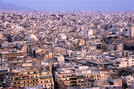 Vue d'ensemble de la ville d'Athènes, Grèce Photographie de stock - Rights-Managed, Code: 700-00076587