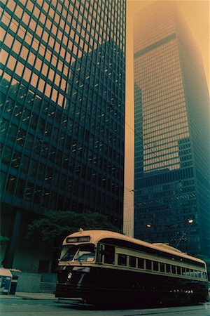 simsearch:700-02694369,k - Streetcar and Office Towers Toronto, Ontario, Canada Stock Photo - Rights-Managed, Code: 700-00076817