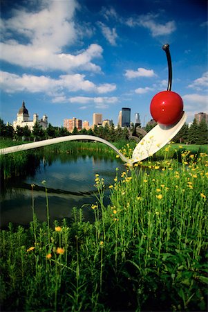 Jardin de sculptures au Walker Art Center de Minneapolis, Minnesota, USA Photographie de stock - Rights-Managed, Code: 700-00076880