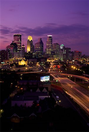 Stadtansicht bei Dämmerung Minneapolis, Minnesota, USA Stockbilder - Lizenzpflichtiges, Bildnummer: 700-00076881