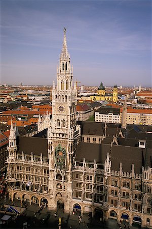 Cityscape and New Town Hall Munich, Germany Foto de stock - Con derechos protegidos, Código: 700-00076958