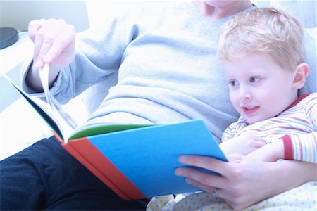 Mother and Son Reading Book Stock Photo - Rights-Managed, Code: 700-00077316