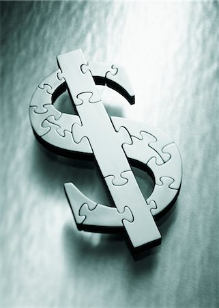 simsearch:600-00608267,k - Dollar Sign as Jigsaw Puzzle Stock Photo - Rights-Managed, Code: 700-00077463