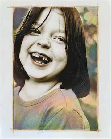 simsearch:695-03385376,k - Porträt des Mädchens mit fehlenden Zahn Stockbilder - Lizenzpflichtiges, Bildnummer: 700-00077808