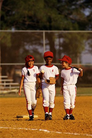 Little League Baseball Players On Baseball Diamond Stock Photo - Rights-Managed, Code: 700-00077931