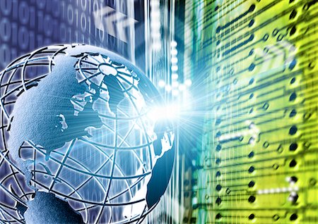 simsearch:700-00032440,k - Wire Globe, Circuit Board and Binary Code North America Foto de stock - Con derechos protegidos, Código: 700-00078203