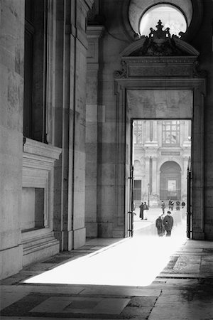 paris in black and white - Doorway at The Louvre Paris, France Stock Photo - Rights-Managed, Code: 700-00078330