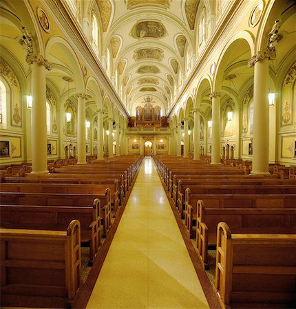 empty pew - Interior of St. Paul's Basilica Toronto, Ontario, Canada Stock Photo - Rights-Managed, Code: 700-00078498