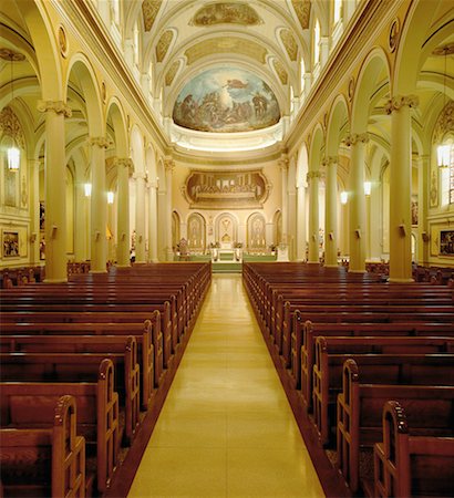 empty pew - Interior of St. Paul's Basilica Toronto, Ontario, Canada Stock Photo - Rights-Managed, Code: 700-00078499