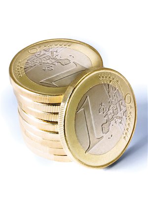 simsearch:700-00049187,k - Stack of European Coins with Coin Leaning on Stack Stock Photo - Rights-Managed, Code: 700-00079198