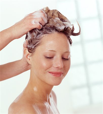 Woman Having Her Hair Washed Stock Photo - Rights-Managed, Code: 700-00079368
