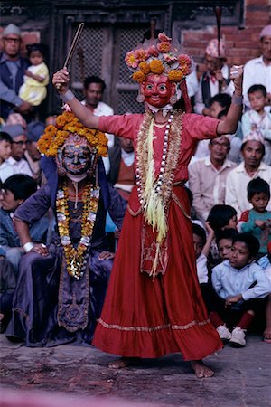 simsearch:855-03255275,k - Masked Dancer Performing Dance of The Ashta Matrikas at The Dasain Festival, Kathmandu, Nepal Stock Photo - Rights-Managed, Code: 700-00079558