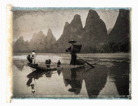 daryl benson and china - Cormorant Fisherman on Lijiang River, near Xingping, Guangxi Region, China Stock Photo - Rights-Managed, Code: 700-00079819