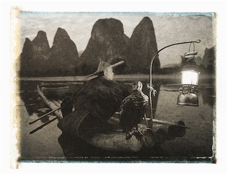 daryl benson and china - Cormorant Fisherman on Lijiang River, near Xingping, Guangxi Region, China Stock Photo - Rights-Managed, Code: 700-00079820