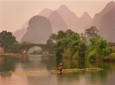 simsearch:700-00079847,k - Man Sitting on Rocks in Yulong River by Dragon Bridge, near Yangshuo, Guangxi Region, China Stock Photo - Rights-Managed, Code: 700-00079846