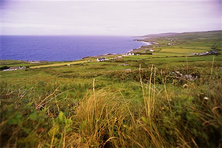 farm land in co clare ireland - Overview of Landscape and Ocean The Burren, County Clare Ireland Stock Photo - Rights-Managed, Code: 700-00070483