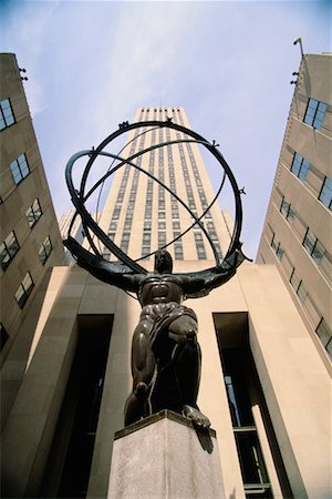 simsearch:700-00066325,k - Atlas Statue at Rockefeller Center, New York, New York, USA Foto de stock - Con derechos protegidos, Código: 700-00071042
