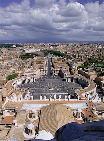 saint peter's square - Vue d'ensemble de la cité du Vatican carré de St. Peter, Rome, Italie Photographie de stock - Rights-Managed, Code: 700-00071085