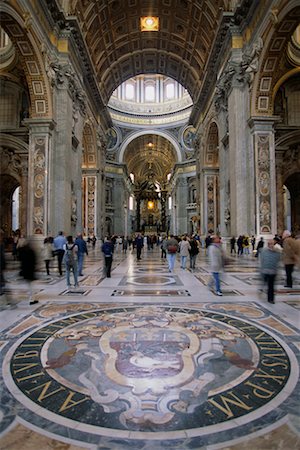 st peters basilica inside - Interior of St. Peter's Basilica Vatican City, Rome, Italy Stock Photo - Rights-Managed, Code: 700-00071080