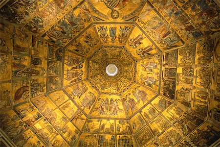 En regardant vers le haut plafond dans le baptistère San Giovanni Florence, Italie Photographie de stock - Rights-Managed, Code: 700-00071145