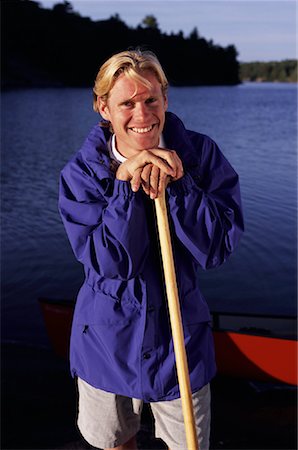 simsearch:700-00031157,k - Portrait of Man Leaning on Oar Near Lake, Haliburton, Ontario Canada Stock Photo - Rights-Managed, Code: 700-00071219