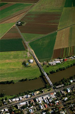 Aerial View of Farmland and Hunter River, Morpeth New South Wales, Australia Foto de stock - Con derechos protegidos, Código: 700-00071454
