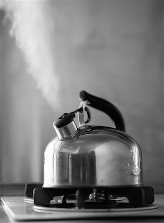Steaming Kettle on Stove Burner Stock Photo - Rights-Managed, Code: 700-00071599