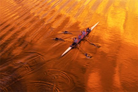 simsearch:700-00066679,k - Overhead View of Rowers at Sunset Stock Photo - Rights-Managed, Code: 700-00071668