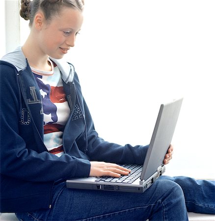 simsearch:700-00183100,k - Teenage Girl Using Laptop Computer Stock Photo - Rights-Managed, Code: 700-00071704