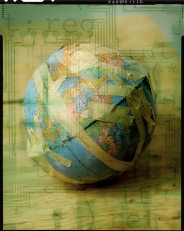 ruban-cache - Globe enveloppé de ruban adhésif Photographie de stock - Rights-Managed, Code: 700-00071892
