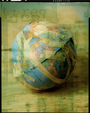 simsearch:700-00056354,k - Globe Wrapped in Tape Stock Photo - Rights-Managed, Code: 700-00071892