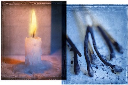 simsearch:600-05810131,k - Burning Candle and Burnt Matches Stock Photo - Rights-Managed, Code: 700-00072091