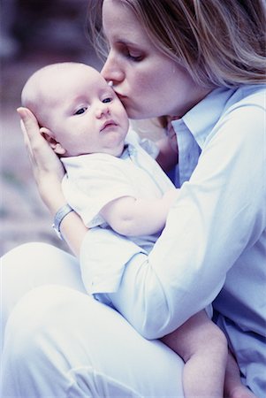 simsearch:700-00074987,k - Mother Kissing Baby on Head Stock Photo - Rights-Managed, Code: 700-00072425