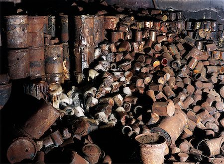 simsearch:700-00166428,k - Pile of Rusted Paint Cans in Warehouse Stock Photo - Rights-Managed, Code: 700-00072791