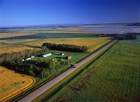 Aerial View of Farmland and Road Beausejour, Manitoba, Canada Stock Photo - Rights-Managed, Code: 700-00073173