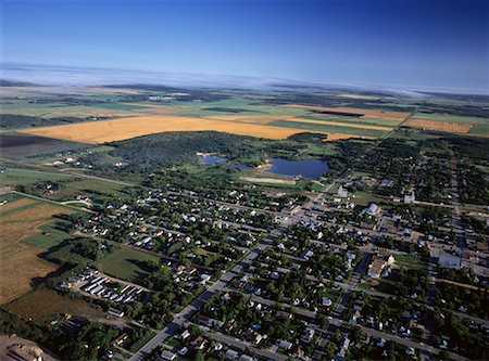 Aerial View of Landscape and Town Beausejour, Manitoba, Canada Stock Photo - Rights-Managed, Code: 700-00073184