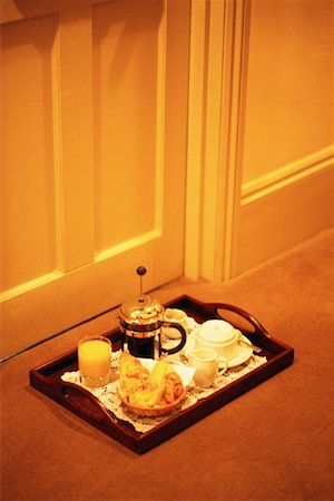 Breakfast Tray by Doorway Fotografie stock - Rights-Managed, Codice: 700-00084528