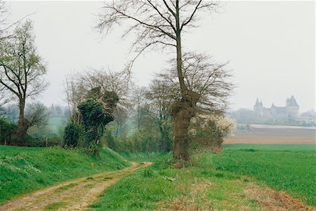 Chemin de terre et les arbres France Photographie de stock - Rights-Managed, Code: 700-00084551