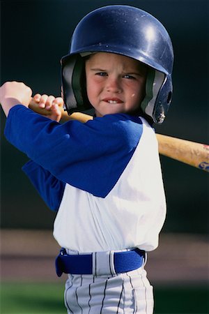 Portrait of Boy Wearing Baseball Uniform and Helmet, Holding Bat Stock Photo - Rights-Managed, Code: 700-00085406