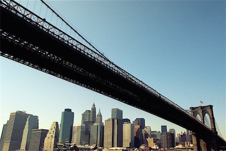 simsearch:700-00094797,k - Brooklyn Bridge and City Skyline New York, New York, USA Fotografie stock - Rights-Managed, Codice: 700-00085456