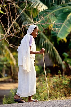 simsearch:700-00085984,k - Mature Woman with Walking Stick Outdoors, Havelock Islands Andaman Islands, India Stock Photo - Rights-Managed, Code: 700-00085952