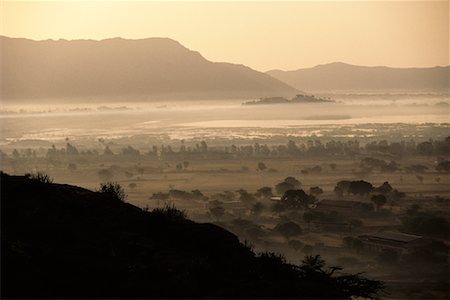 rajasthan natural scenery - Overview of Landscape in Fog Chittor, Rajasthan, India Stock Photo - Rights-Managed, Code: 700-00085968